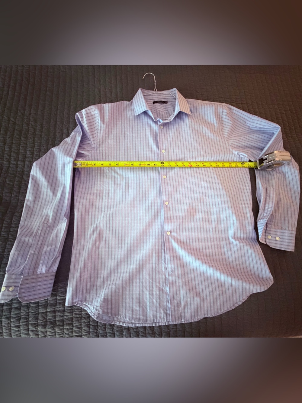 Men's Light Blue Pinstripe Dress Shirt - Classic Point Collar